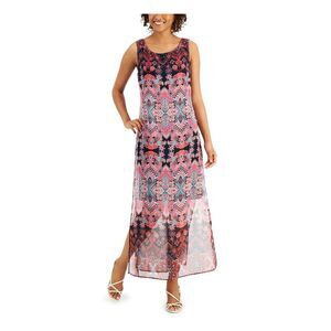 CONNECTED APPAREL Womens Shift Maxi Dress Sleeveless Lined Back Closure
